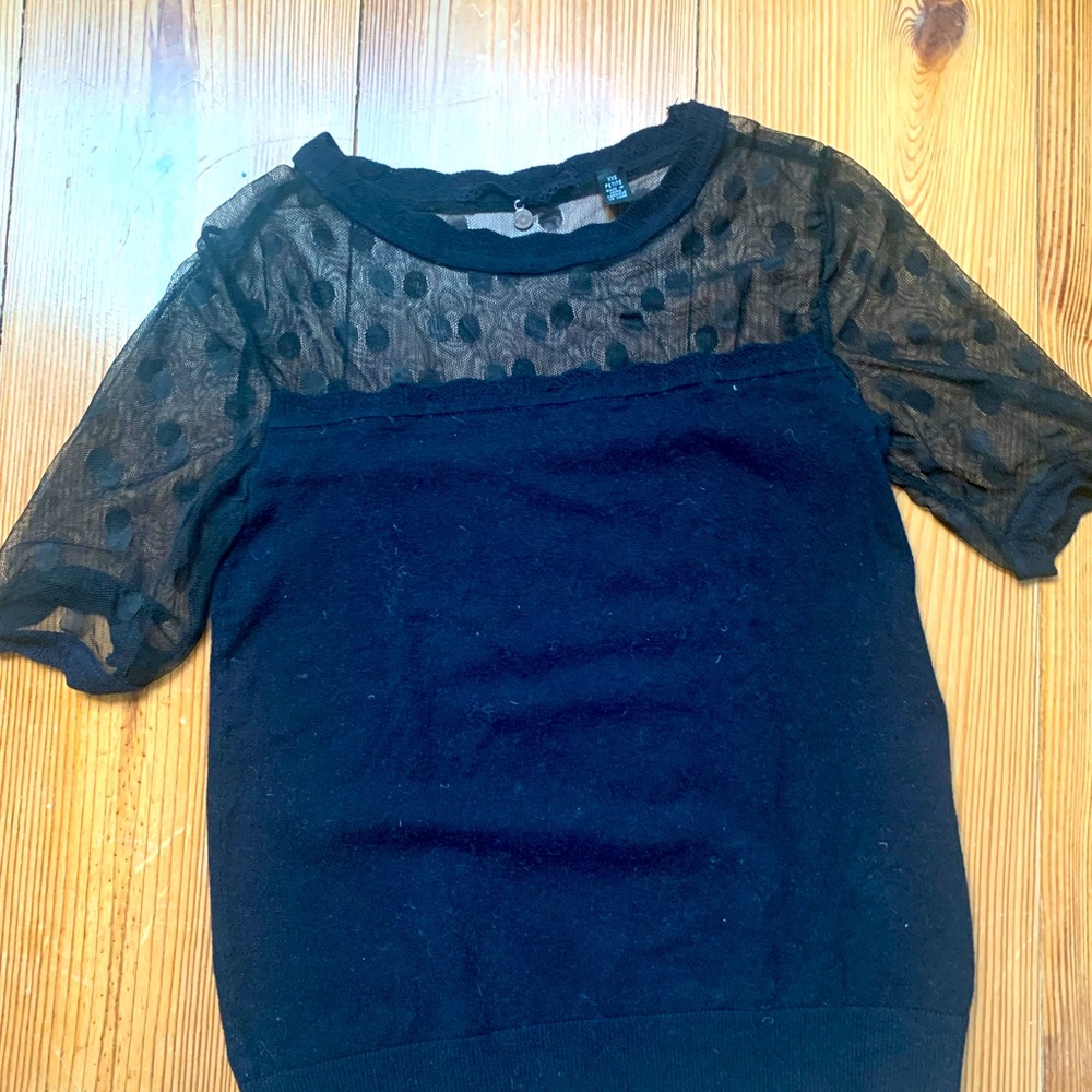 Navy blue knit Anthro top